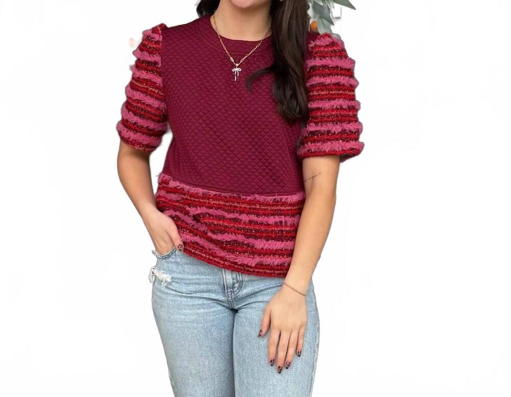 NEW VOY edith sweater style blouse in pink and red